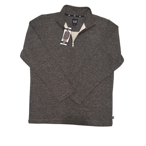 Gap Men's Half Zip Pullover Mock Neck Grey Sweater Long Sleeve Small - Picture 2 of 7
